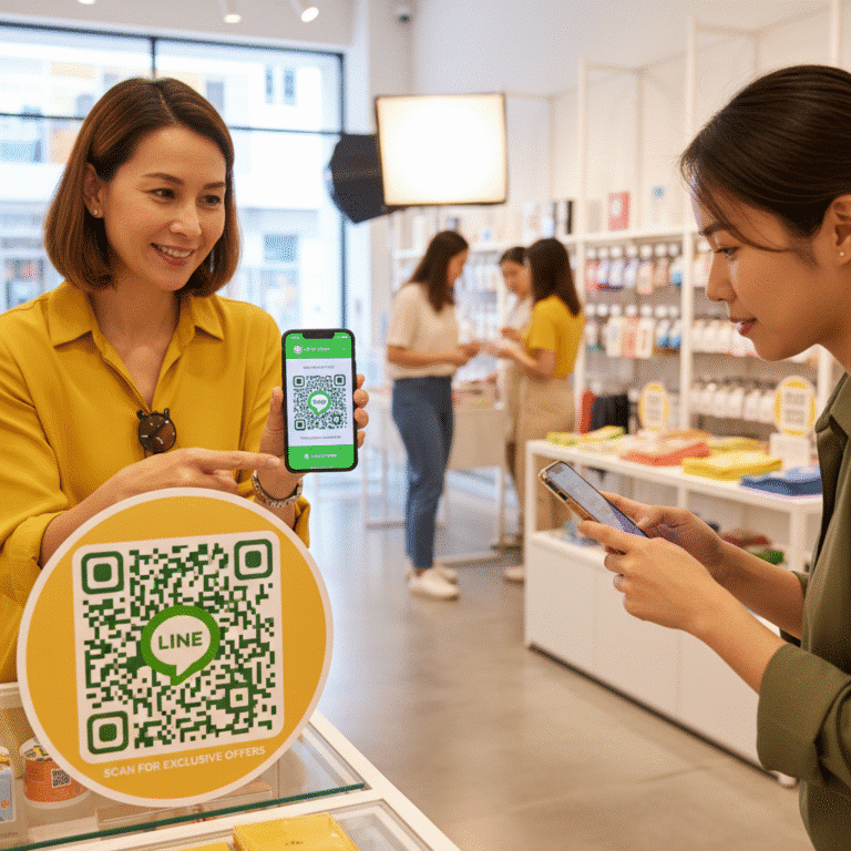 เพิ่มเพื่อน LINE OA ด้วยสติ๊กเกอร์ QR Code หน้าร้าน