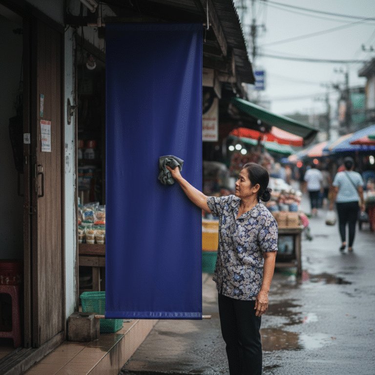 ยืดอายุ ‘ป้ายไวนิล’ หน้าฝน: 5 ทริคง่ายๆ ร้านค้าทำเองได้