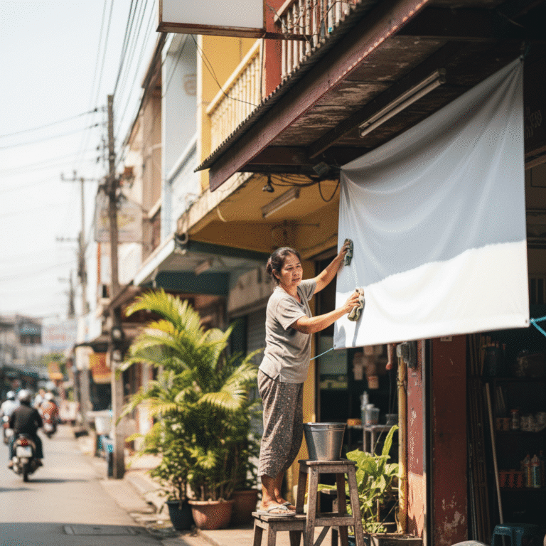 ยืดอายุ ป้ายไวนิลหน้าร้าน! 5 วิธีดูแลรับแดด-ฝนเมืองไทย