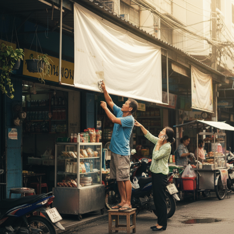 ยืดอายุ ‘ป้ายไวนิล’ หน้าร้าน: 5 วิธีดูแลสู้แดดสู้ฝน
