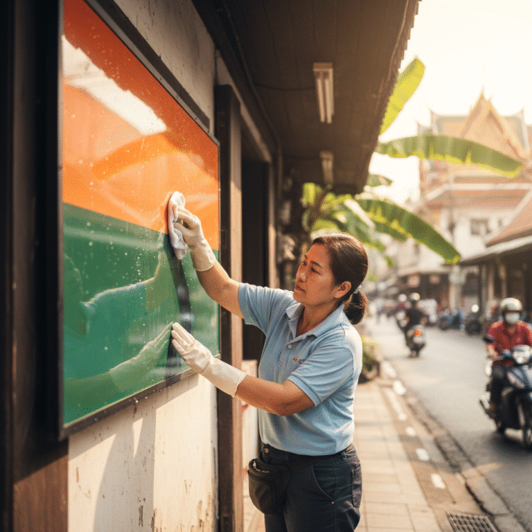 ยืดอายุ ‘ป้ายหน้าร้าน’ เทคนิคดูแลให้สีสด ทนแดดฝนไทย