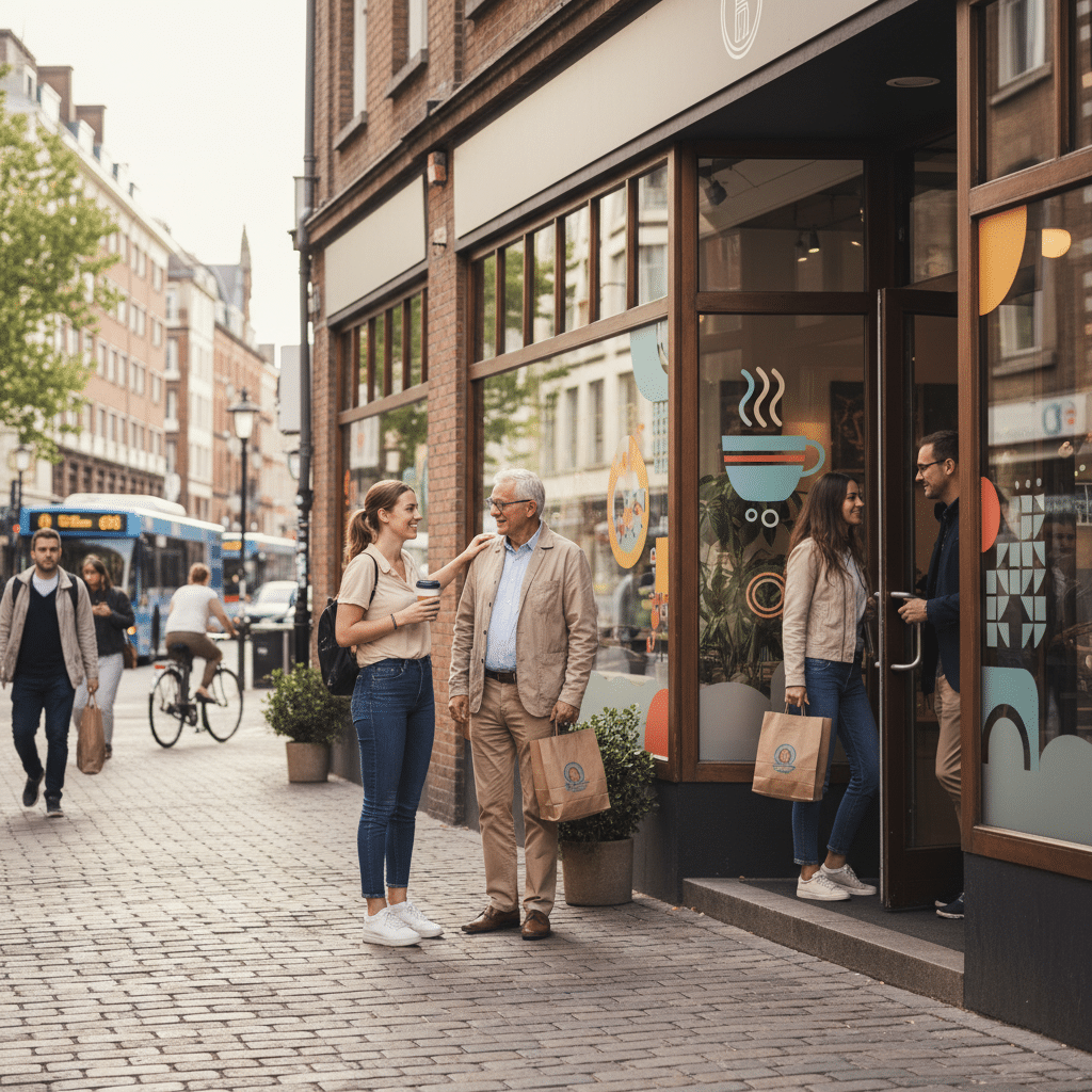 หน้าร้านเรียกทรัพย์! 5 ไอเดียสติ๊กเกอร์ติดกระจกสุดปัง - storefront-decal-ideas-sme-shop