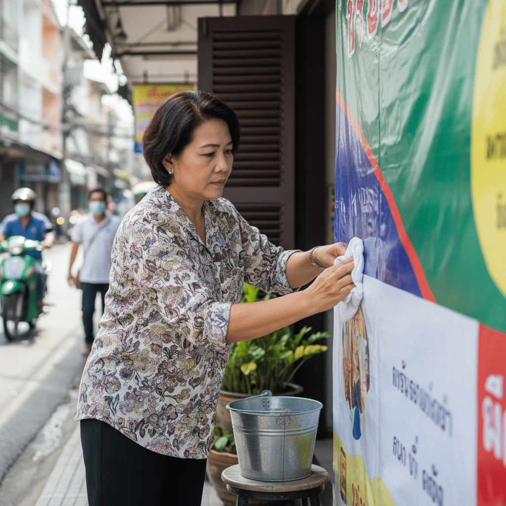 ยืดอายุ 'ป้ายไวนิล' 5 วิธีดูแลให้สีสด ทนแดดทนฝน - vinyl-sign-care-maintenance-tips