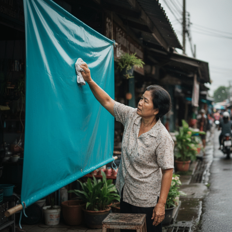 ยืดอายุ ‘ป้ายไวนิล’ หน้าฝน: ทริคง่ายๆ ที่ร้านค้าต้องรู้