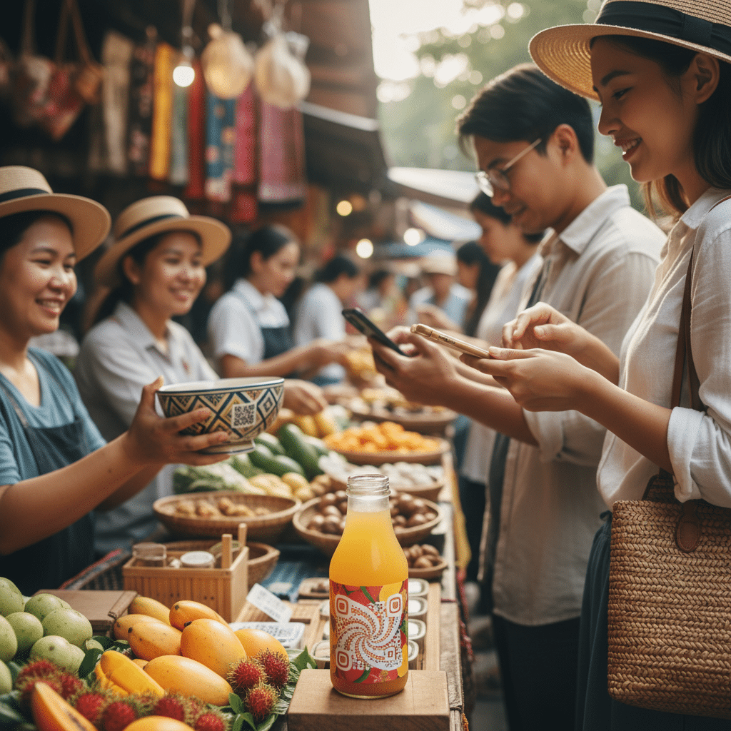 QR Code ไม่ใช่แค่สี่เหลี่ยม! 5 ไอเดียใช้บนสติ๊กเกอร์ - creative-qr-code-sticker-marketing