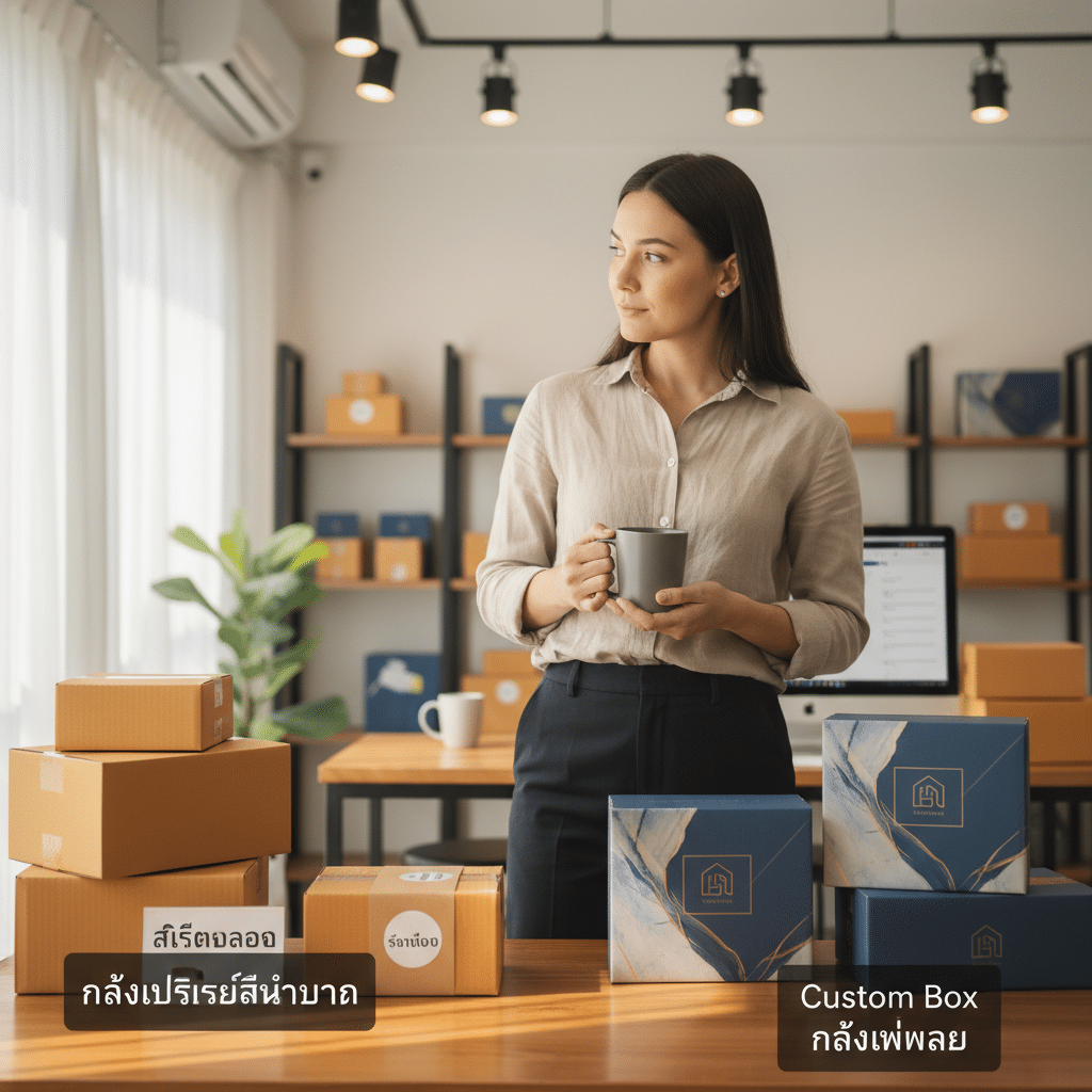 กล่องน้ำตาล vs กล่องพิมพ์แบรนด์? ลงทุน 'Custom Packaging' คุ้มไหมในยุคแข่งเดือด - custom-packaging-vs-standard-box-branding-guide