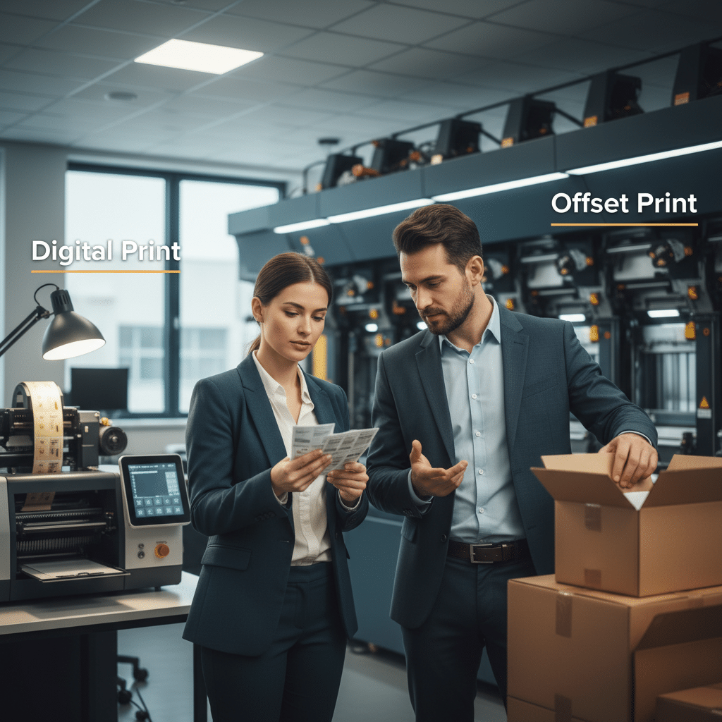 พิมพ์น้อย vs เยอะ? เทียบ 'Digital vs Offset' เลือกผิดทุนจม! - digital-vs-offset-printing-cost-comparison