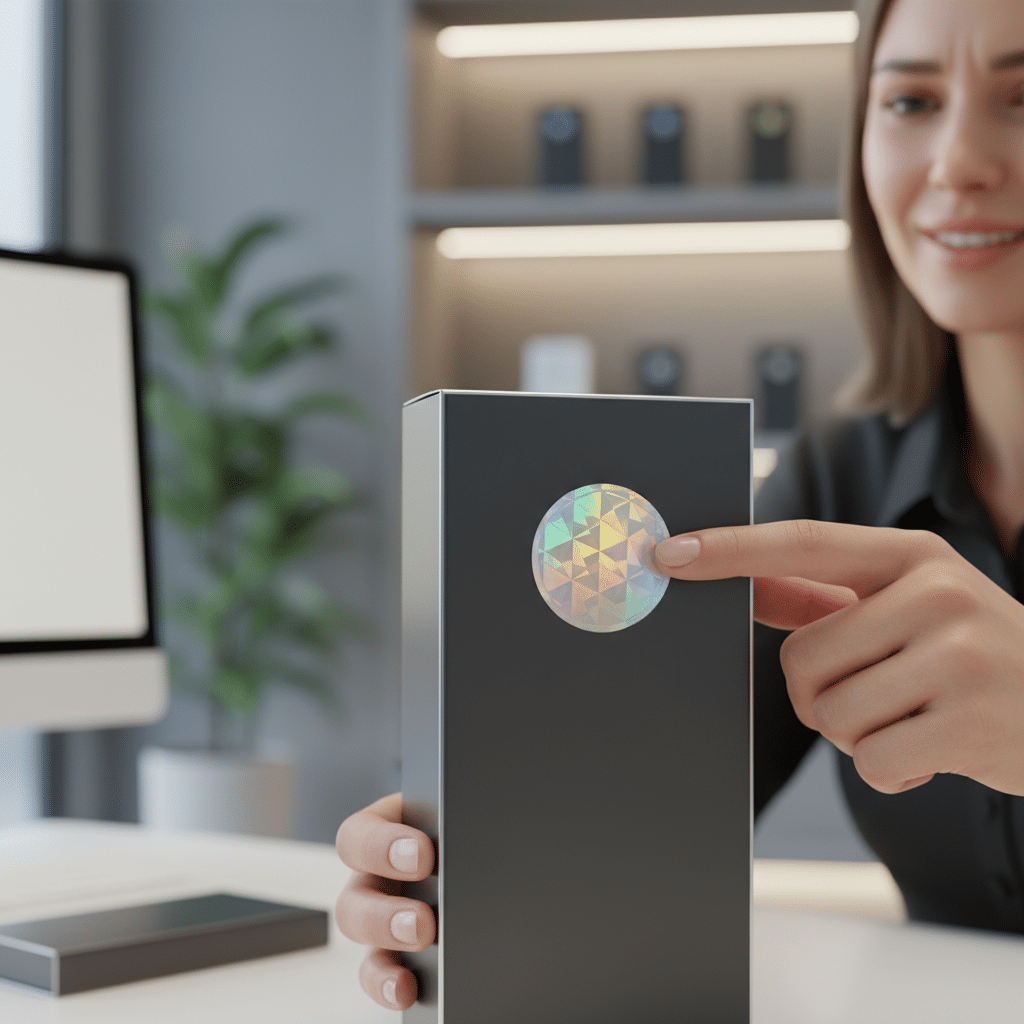 สินค้าโดนก๊อป? แก้เกมด้วย 'สติ๊กเกอร์กันปลอม' (Hologram/Void) ลงทุนน้อยแต่ดูแพง - hologram-void-security-sticker-brand-protection