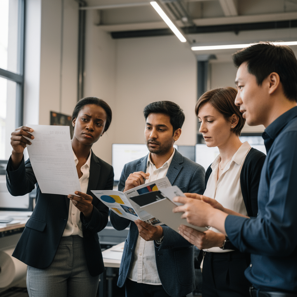 80, 160, 300 แกรม ต่างกันยังไง? คู่มือเลือก 'ความหนากระดาษ' ให้งานพิมพ์ดูโปร ไม่เปลืองงบ - paper-grammage-thickness-guide-business-card-flyer