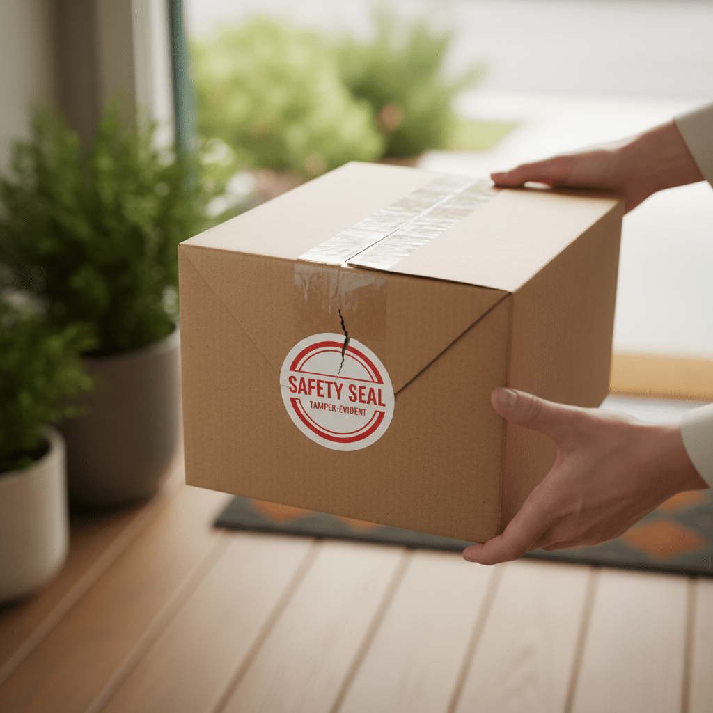 ส่งอาหารแล้วโดนแกะ? แก้ด้วย 'Safety Seal' สติ๊กเกอร์กันเปิด เพิ่มความมั่นใจลูกค้า - safety-seal-sticker-food-delivery-packaging