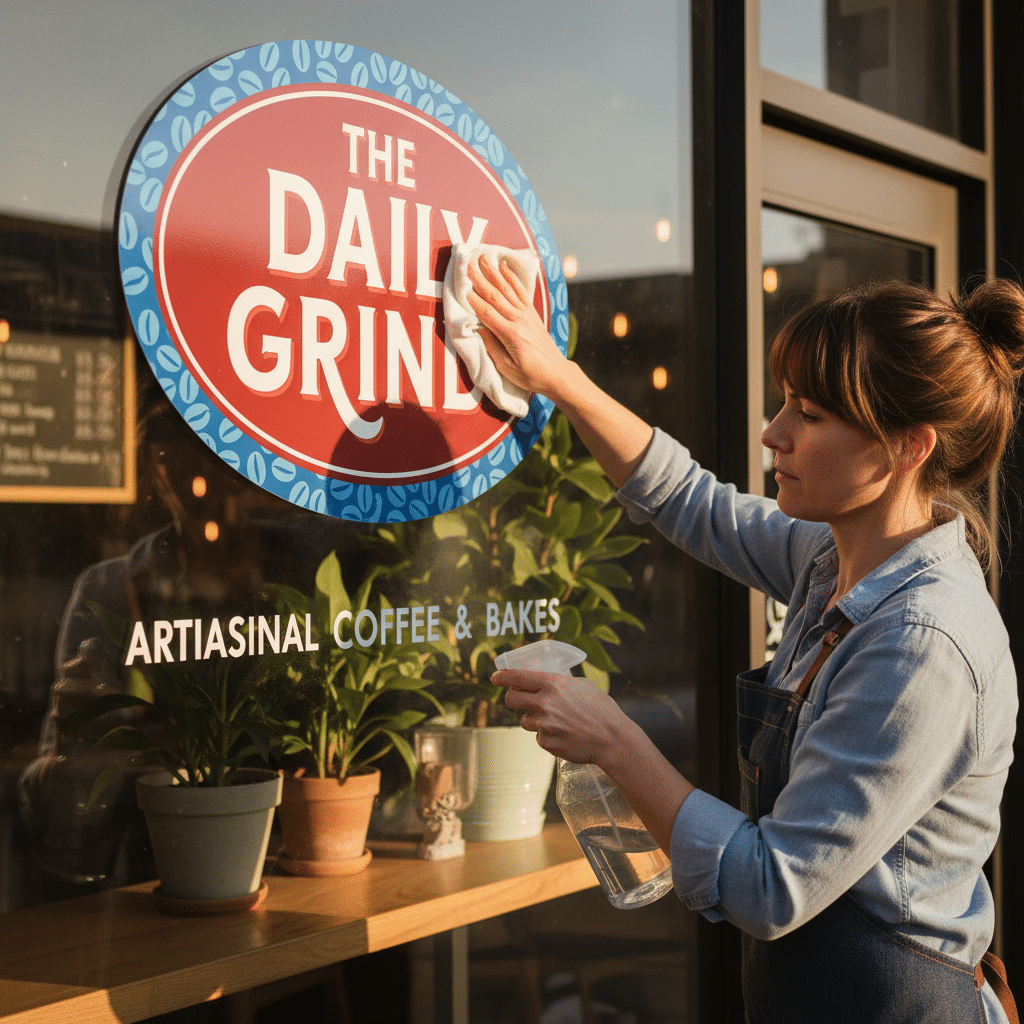 ดูแลป้ายไวนิลและสติ๊กเกอร์ยังไงให้สีสด ทนทานนานปี - signage-sticker-maintenance-care-tips