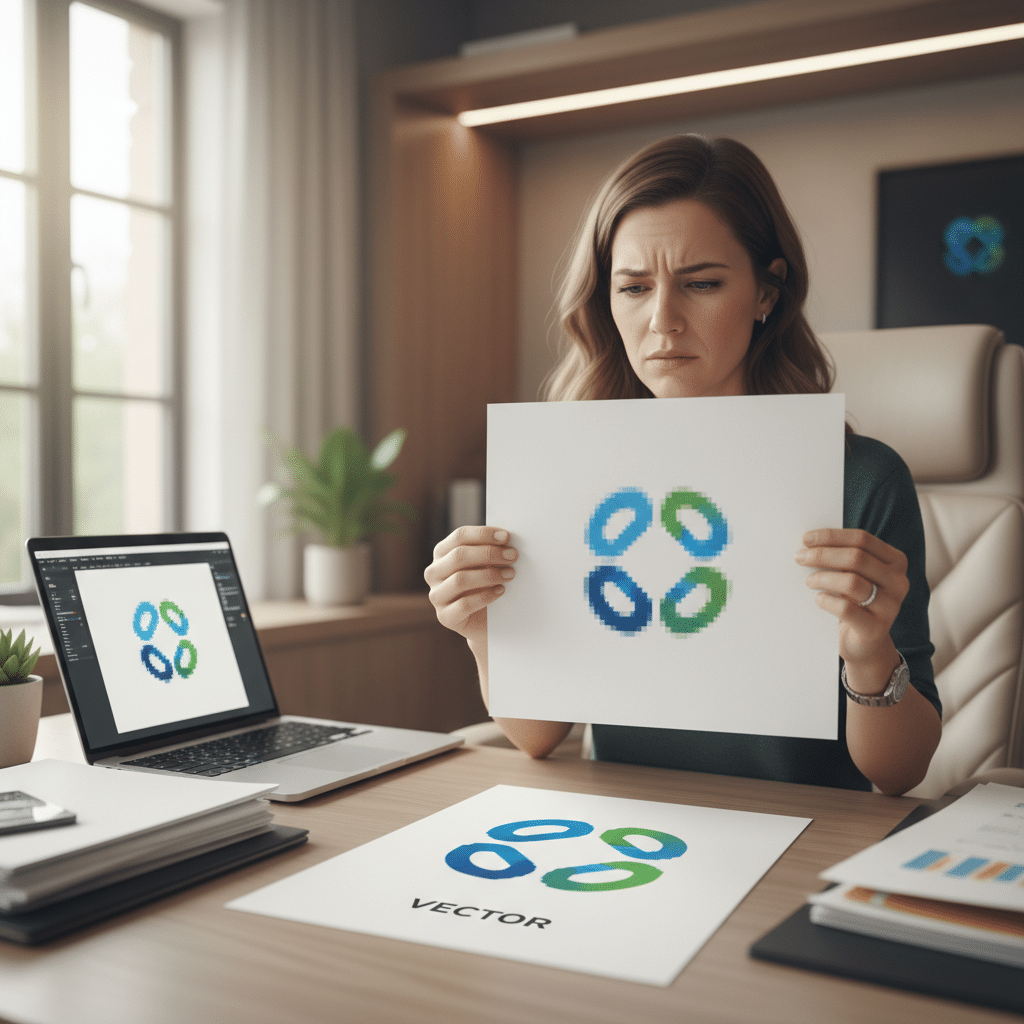 โลโก้ภาพแตก! รู้จักไฟล์ Vector vs Raster ปริ้นท์คมชัด - vector-vs-raster-logo-file