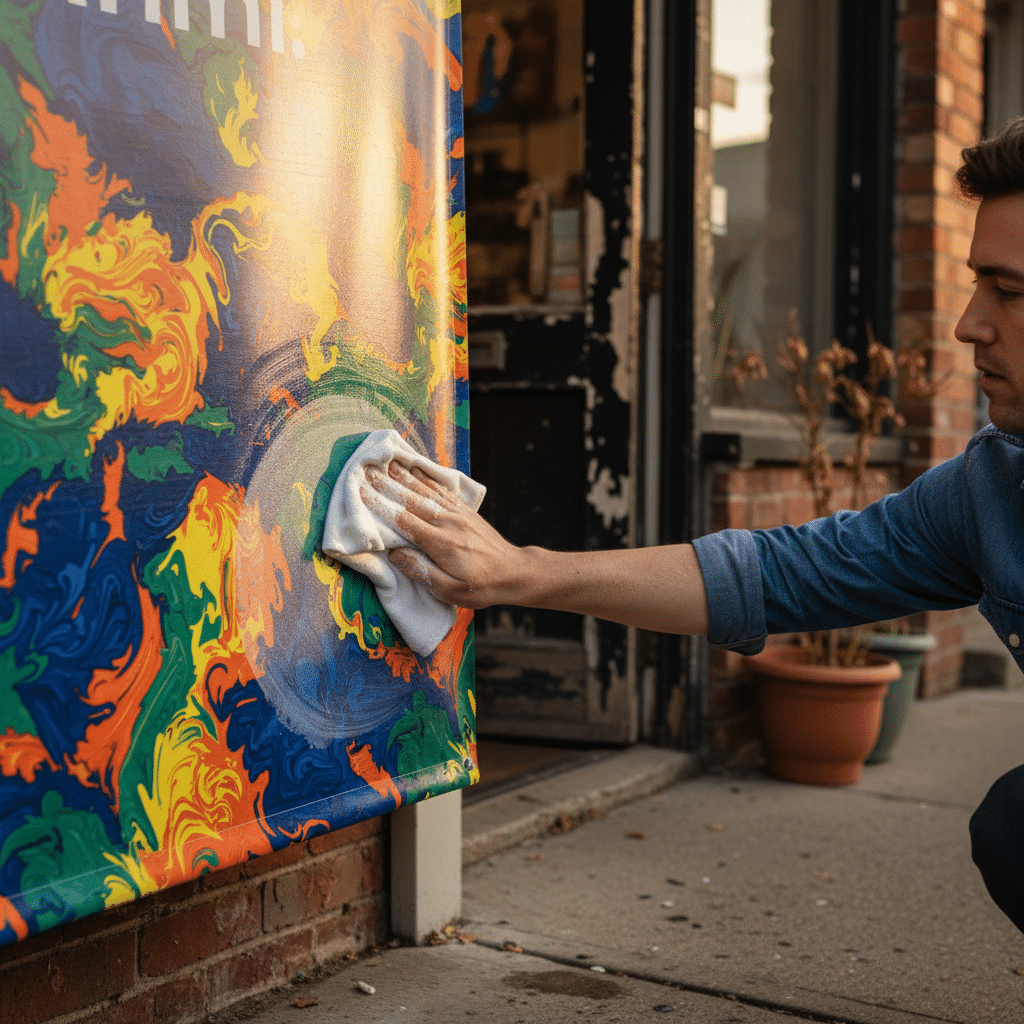 ยืดอายุ 'ป้ายไวนิล' 5 วิธีดูแลให้สีสด ทนแดด ทนฝน - vinyl-sign-maintenance-tips