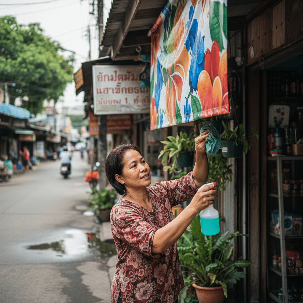 ยืดอายุ 'ป้ายไวนิล' 3 เทคนิคง่ายๆ สีสด ไม่ซีดจาง - vinyl-sign-maintenance-tips