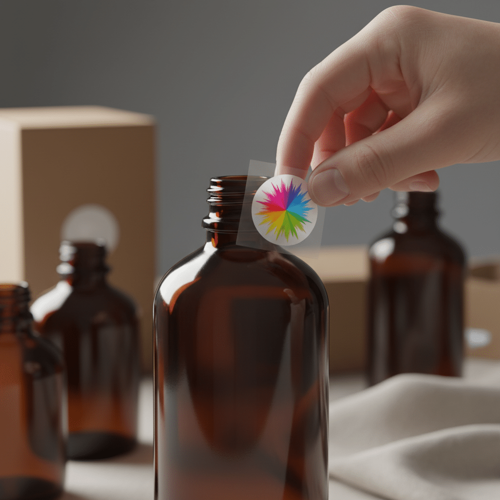 พิมพ์สติ๊กเกอร์ใสทำไมสีจม? รู้จักเทคนิค 'รองขาว' (White Ink) ให้โลโก้เด่นทะลุขวด - white-ink-printing-transparent-sticker-technique