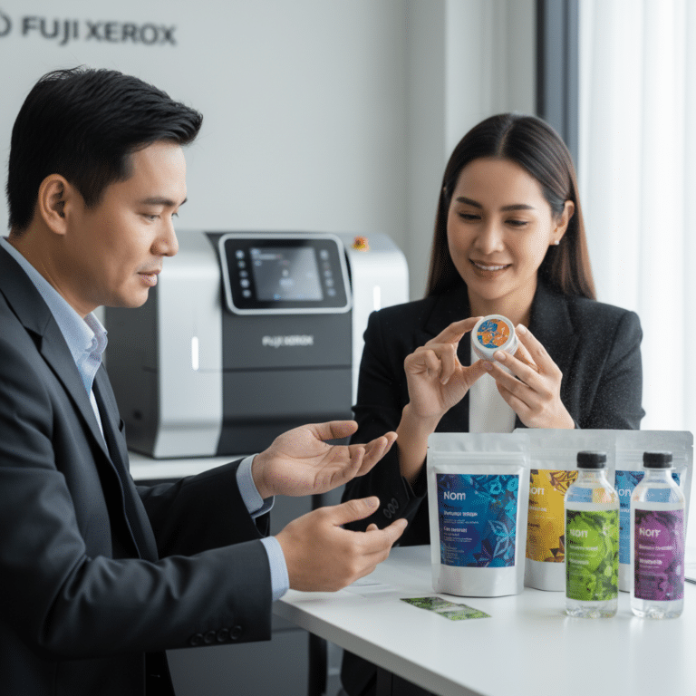 นวัตกรรม Fuji Xerox 2026! พิมพ์สติ๊กเกอร์กันน้ำ สีสดไม่ลอก