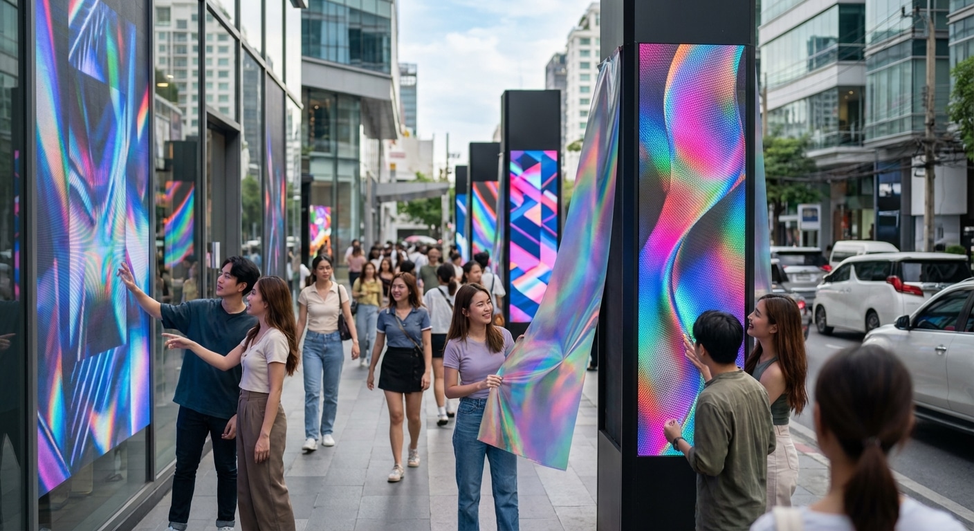 เทรนด์ป้ายโฆษณา 2026: ดีไซน์ล้ำ ดึงดูดลูกค้าเข้าร้าน - 2026-signage-design-trend