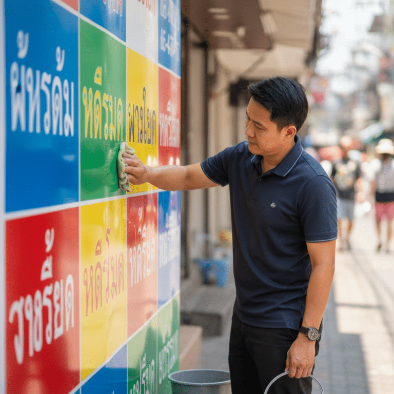 รับมือซัมเมอร์ 2026! ทริคดูแลป้ายโฆษณาหน้าร้านให้สีสดทนนาน