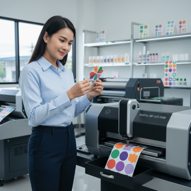 ไม่ต้องจ่ายค่าบล็อก! เจาะเทคโนโลยี ‘Digital Die-Cut’ 2026 ตัดสติ๊กเกอร์ทรงอิสระได้ทันที
