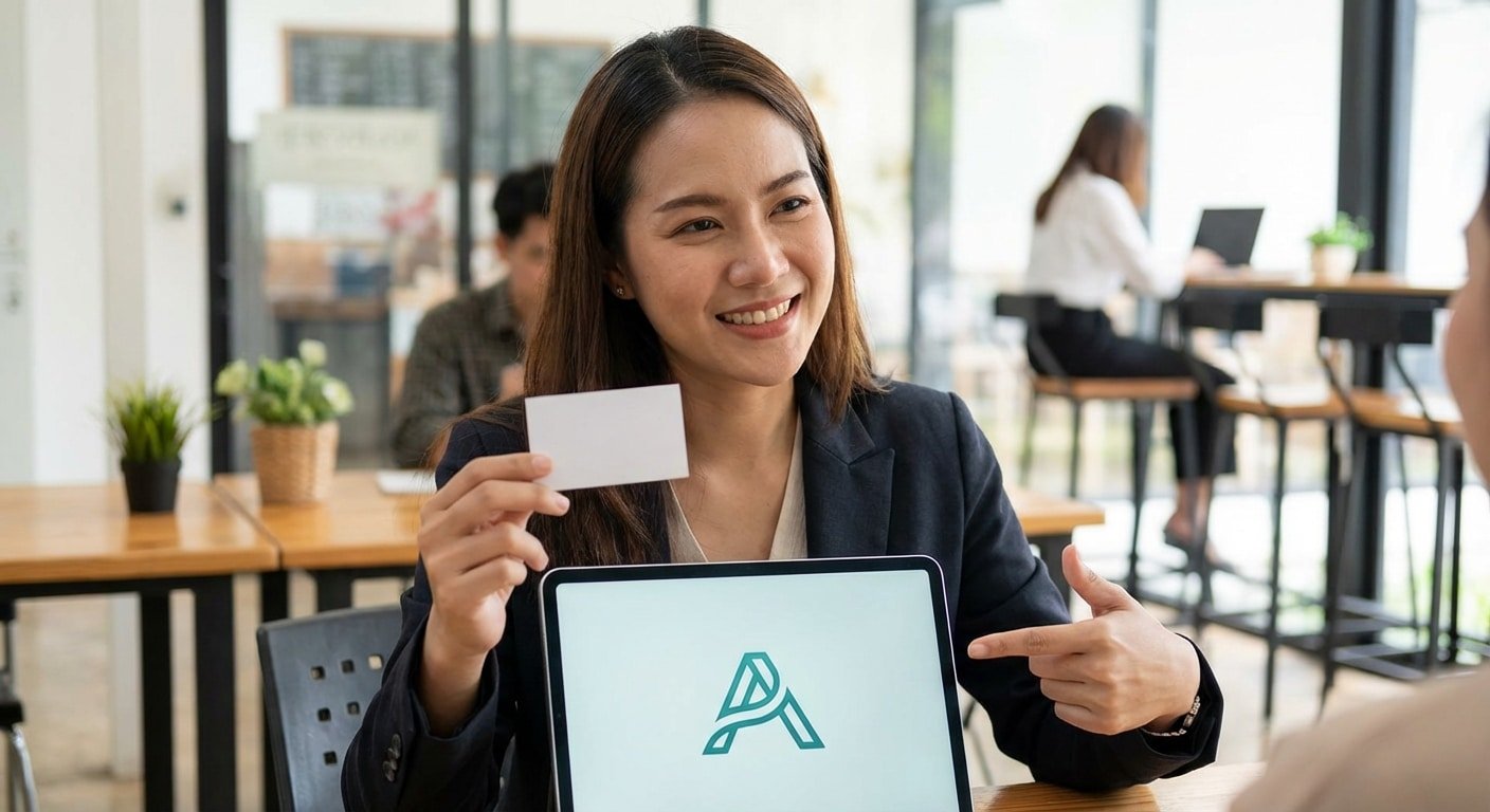 สร้างแบรนด์ SME ปี 2026! ทริคออกแบบโลโก้และนามบัตรให้ดูโปร - logo-business-card-design-sme