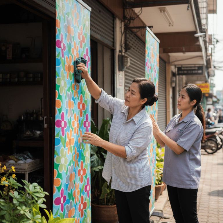 3 ทริคดูแลป้ายไวนิลหน้าร้าน ให้สีสดทนแดดทนฝนยืดอายุใช้งาน