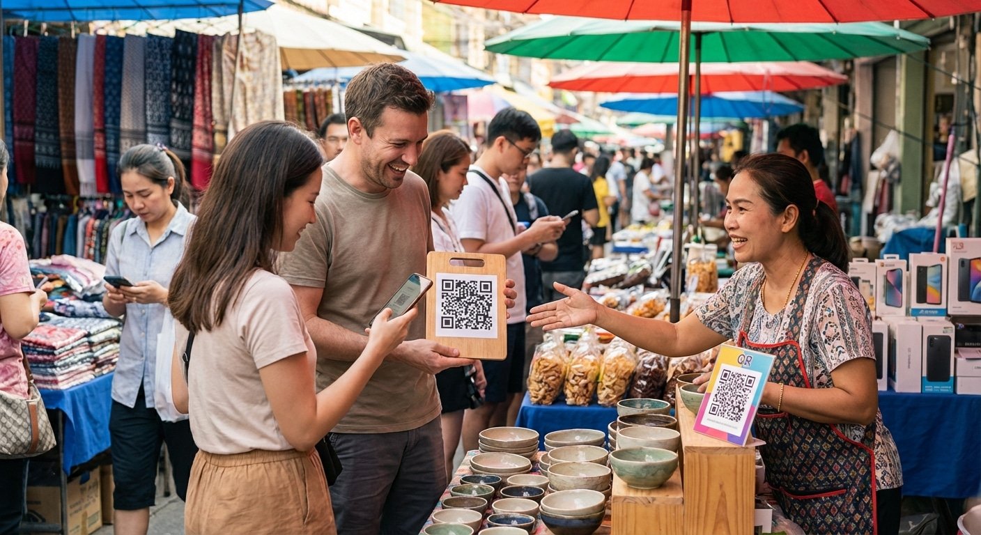 O2O การตลาด 2026! พิมพ์ QR Code บนสติ๊กเกอร์ดันยอด SME - o2o-marketing-qr-code-sticker