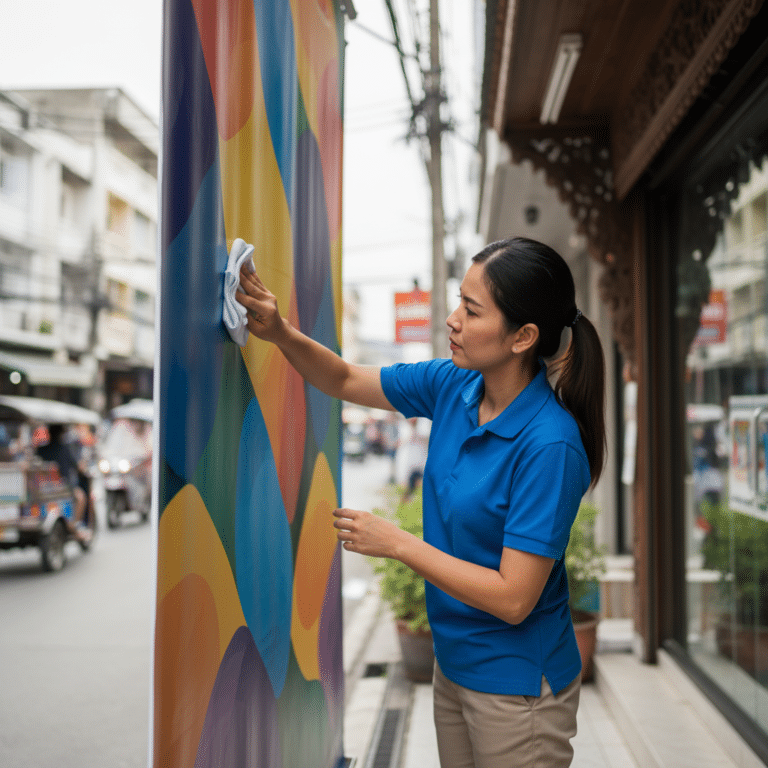 เคล็ดลับ 2026: วิธีดูแลป้ายโฆษณาและสติ๊กเกอร์ให้สีสดทนแดด