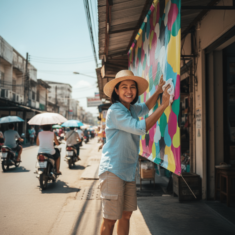 วิธีดูแลป้ายไวนิลหน้าร้านรับหน้าร้อน ให้สีสดทนทาน ไม่ซีดไว