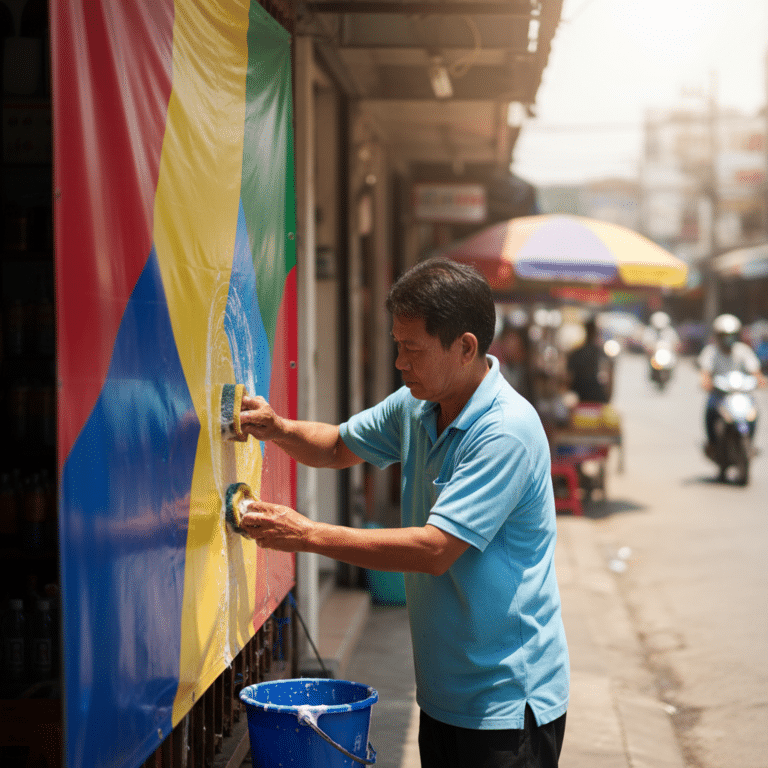 วิธีดูแลป้ายไวนิลรับหน้าร้อน 2026 ให้สีสดทนทาน