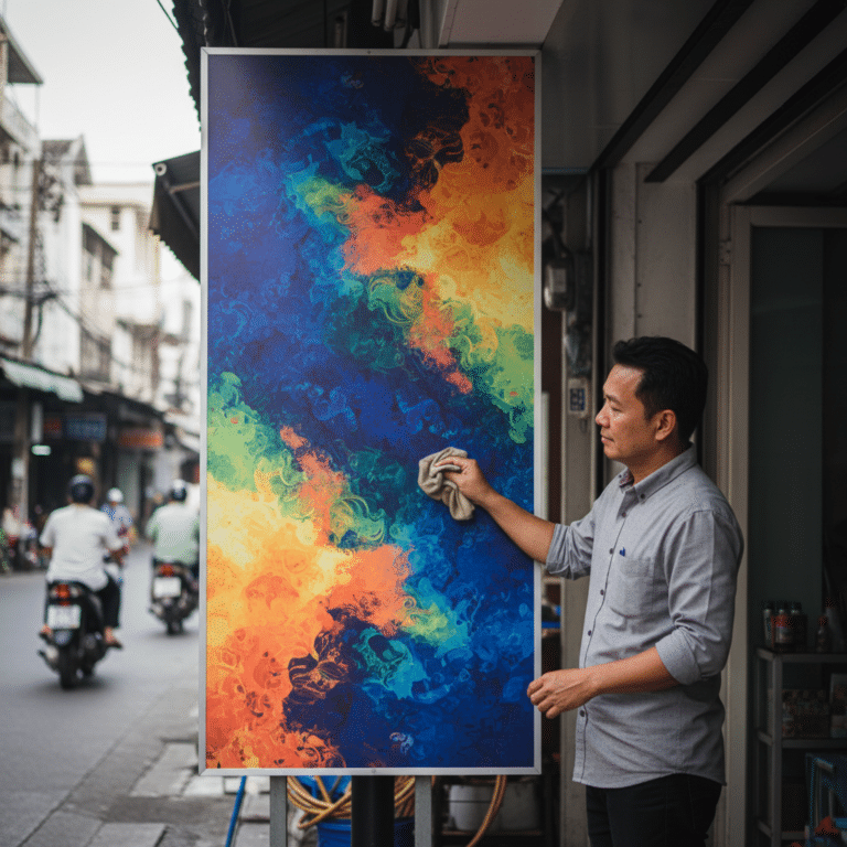 ยืดอายุป้ายไวนิลและสติ๊กเกอร์หน้าร้านให้สีสด ทนแดดทนฝน