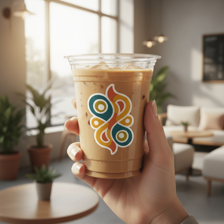 ทำสติ๊กเกอร์ติดแก้วกาแฟ สร้างแบรนด์คาเฟ่ให้จำง่าย