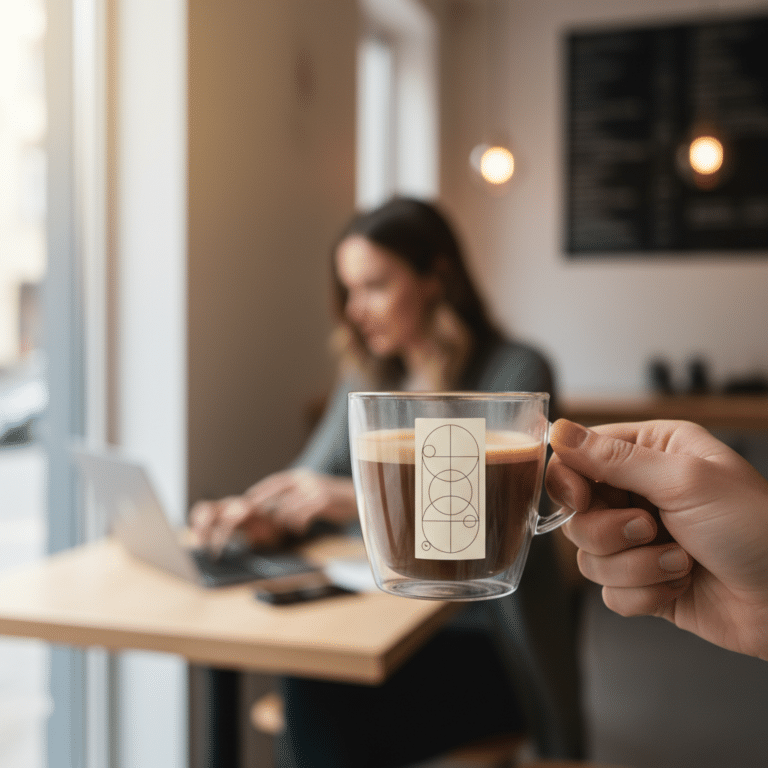 ไอเดียทำสติ๊กเกอร์ติดแก้วกาแฟสไตล์มินิมอล ดึงดูดสายรีวิว