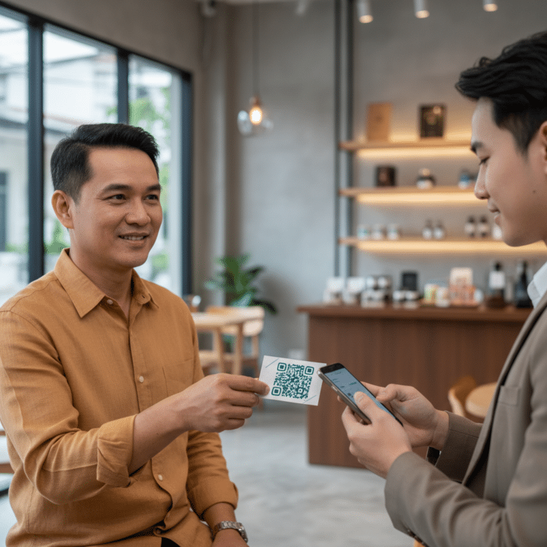 การตลาด O2O! ทำนามบัตรและแผ่นพับติดคิวอาร์โค้ดเพิ่มยอดขาย