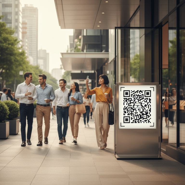 O2O Marketing 2026: ดึงคนเข้าร้านด้วยป้ายโฆษณาพิมพ์ QR Code