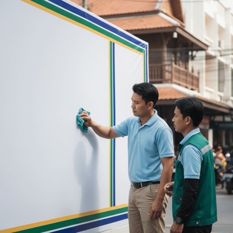วิธีดูแลป้ายไวนิลและป้ายโฆษณากลางแจ้ง ให้สีสดทนแดดทนฝน