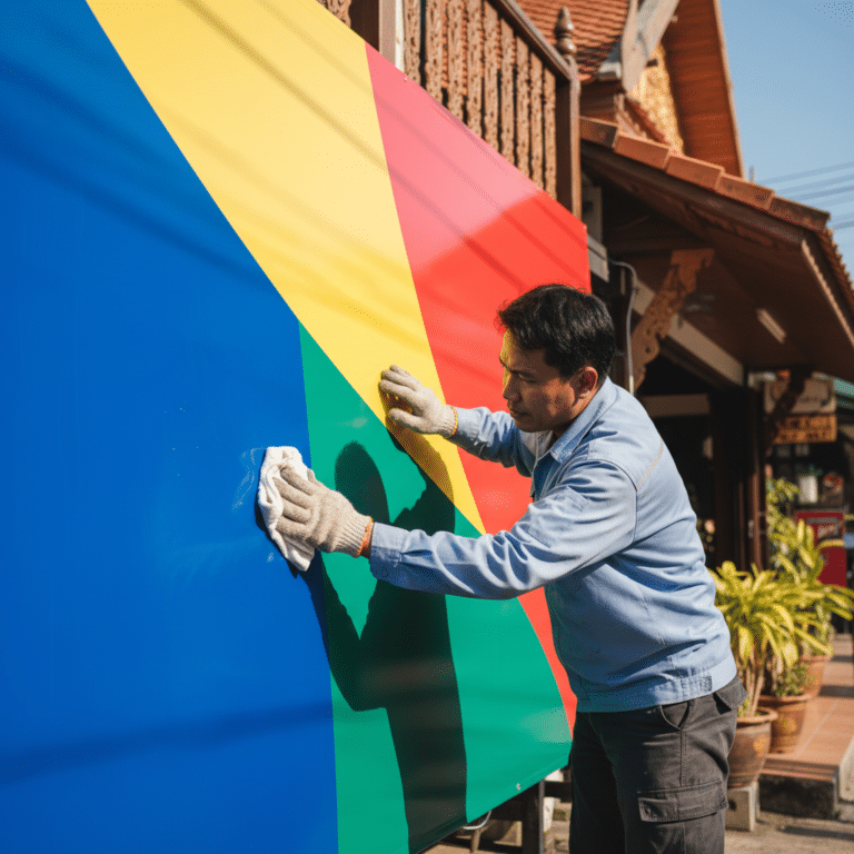 เคล็ดลับดูแลป้ายไวนิลและป้ายโฆษณากลางแจ้ง ให้สีสดทนนาน