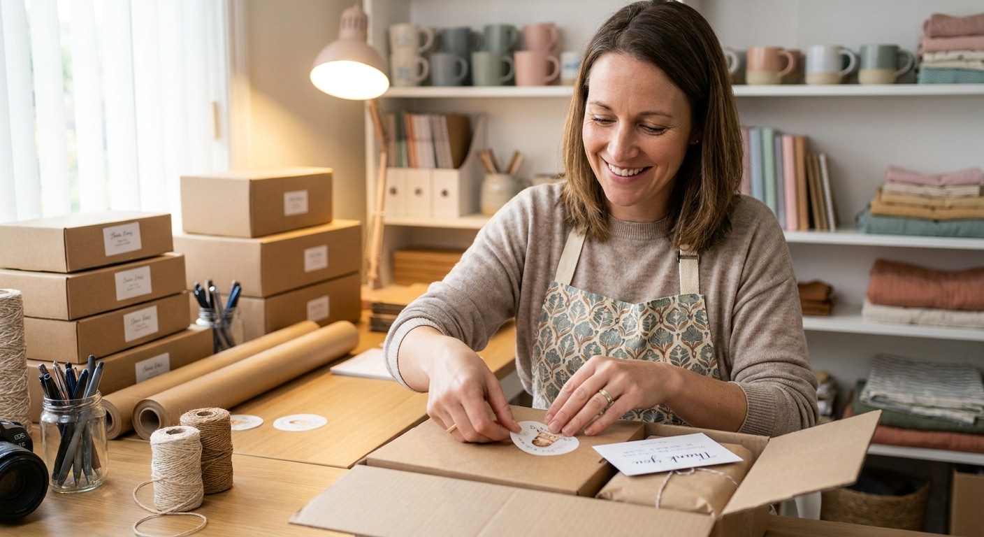 พิมพ์สติ๊กเกอร์ปิดกล่องและ Thank You Card มัดใจลูกค้า SME - sticker-thank-you-card-ecommerce