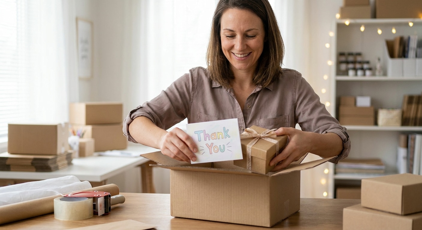 เทคนิคเพิ่มยอดซื้อซ้ำด้วยการ์ดขอบคุณและแพคเกจจิ้ง - thank-you-card-marketing-sme