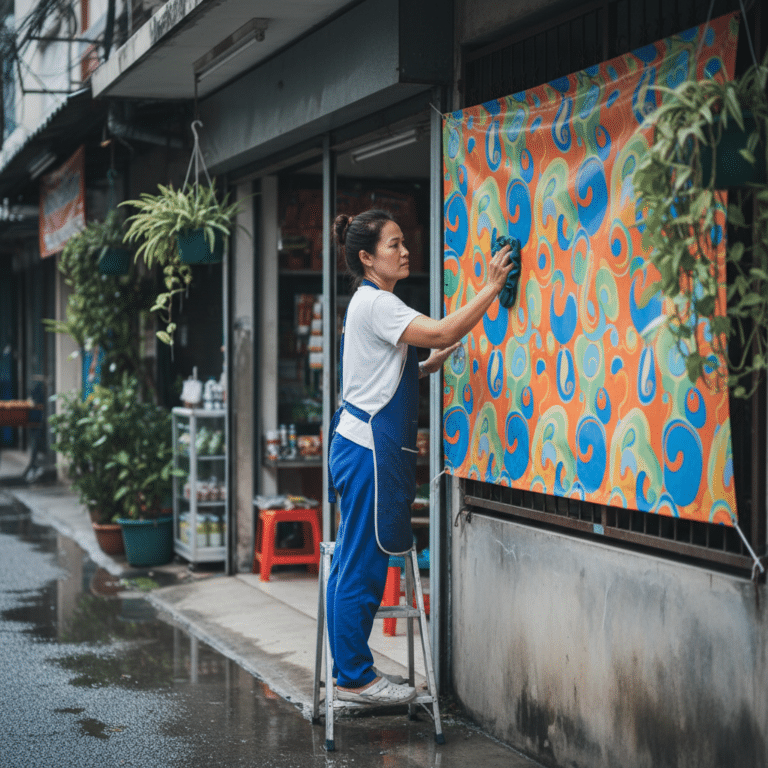 ทริคดูแลป้ายไวนิล-ป้ายโฆษณารับหน้าฝน ให้สีสดทนทาน