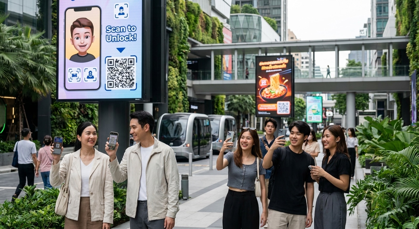 ทิศทางโฆษณา 2026: ป้ายไวนิลผสาน AR สแกนปุ๊บเจอโปรปั๊บ - vinyl-signage-ar-trend-2026