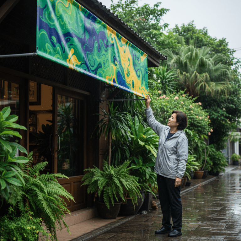 วิธีดูแลป้ายไวนิลรับหน้าฝนปี 2026 สีสดทนทาน ไม่ซีดจาง