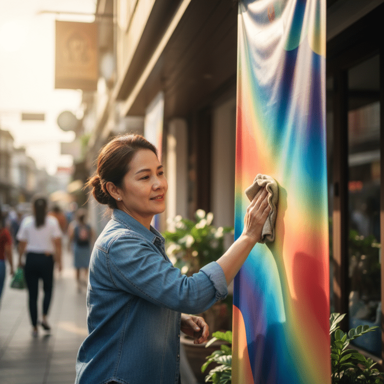 วิธีดูแลป้ายไวนิลกลางแจ้ง ให้สีสดทนทาน ไม่ซีดไว