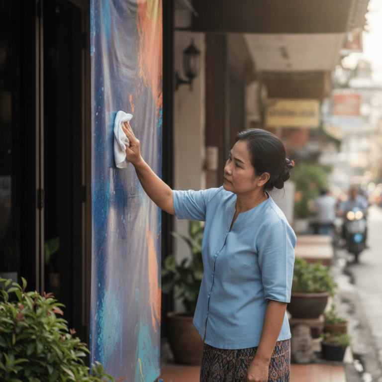 ทริคดูแลป้ายโฆษณาหน้าร้าน ให้สีสดทนแดดทนฝน ยืดอายุใช้งาน