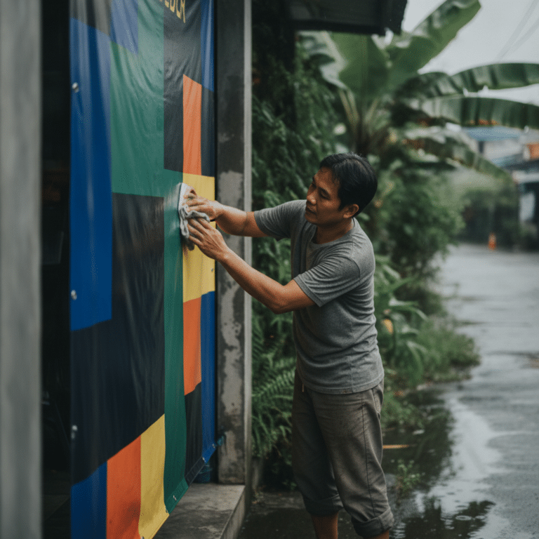 หน้าฝนต้องรู้! วิธีดูแลป้ายไวนิลให้สีสด ไม่ซีดจาง ทนทาน