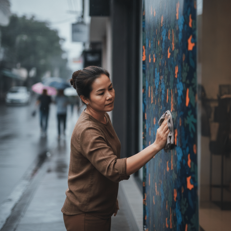 ทริคดูแลป้ายไวนิลรับหน้าฝนปี 2026 ให้สีสด ไม่ซีดจาง
