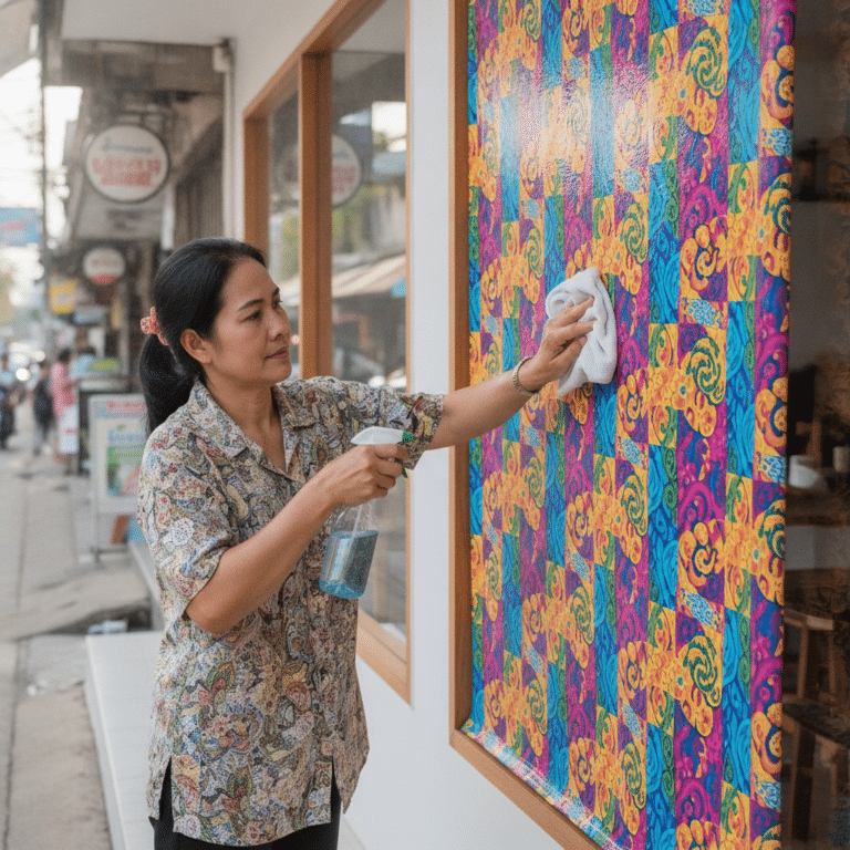 วิธีดูแลป้ายไวนิลและสติ๊กเกอร์หน้าร้านให้สีสดทนนาน