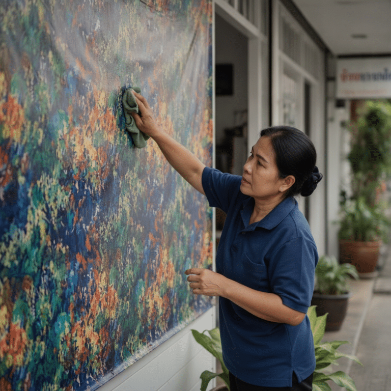 วิธีดูแลป้ายไวนิลและสติ๊กเกอร์หน้าร้านให้สีสดทนทาน