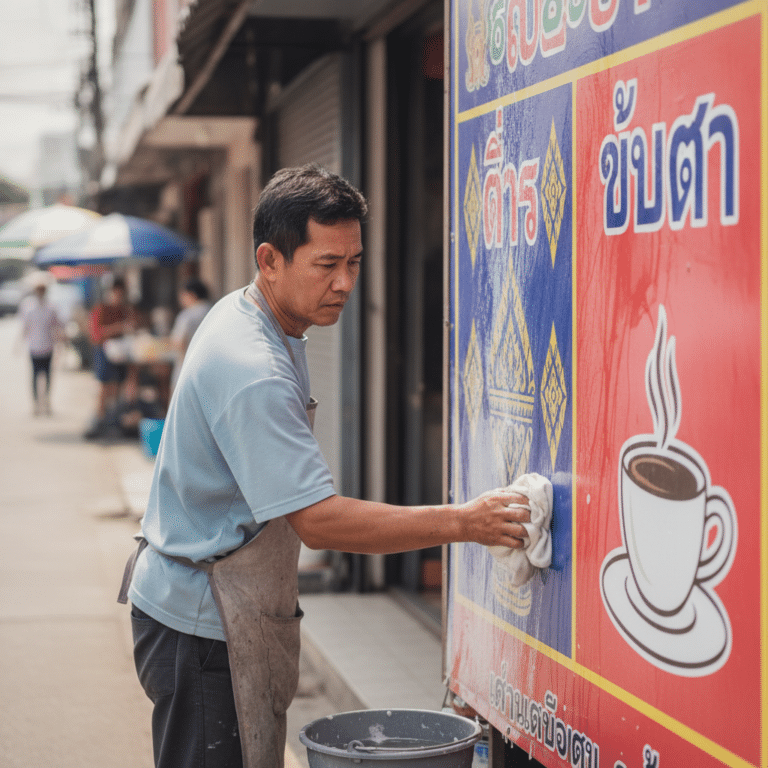 วิธีทำความสะอาดป้ายไวนิลให้สีสดทนทาน ยืดอายุการใช้งาน