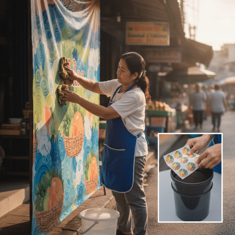 วิธีดูแลป้ายไวนิลและสติ๊กเกอร์ให้สีสดทนทาน ไม่ซีดจาง