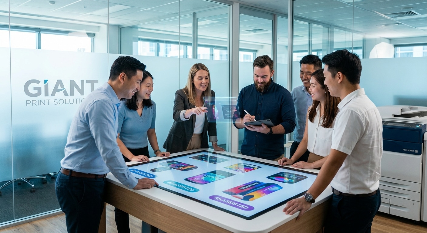 เทรนด์ปี 2027: AI พลิกโฉมวงการออกแบบสื่อสิ่งพิมพ์ SME - ai-printing-design-trends-2027